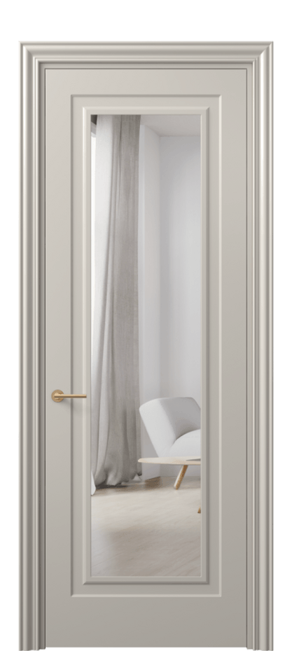 Межкомнатная дверь Маскот 8403 Матовый светло-бежевый Двустороннее зеркало, триплекс Цена 85470 ₽ | Volhovec