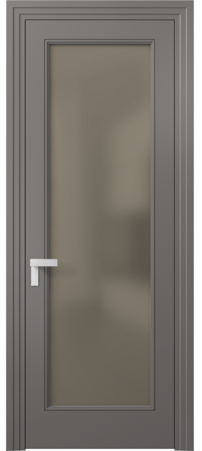 Межкомнатная дверь Рокка 8300 Матовый классический серый Сатинированное бронзовое стекло, триплекс Цена 82899 ₽ | Volhovec