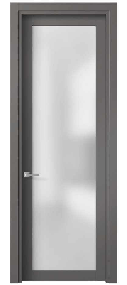 Межкомнатная дверь Планум 2102 Матовый классический серый Сатинированное стекло Цена 55660 ₽ | Volhovec