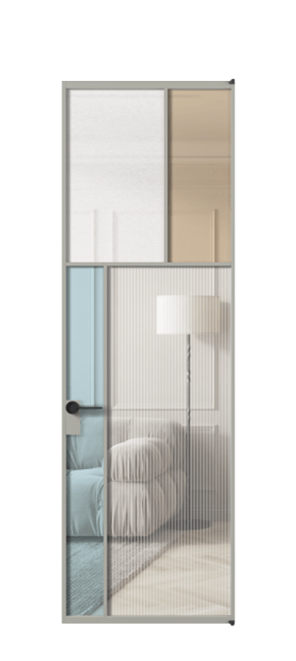 Межкомнатная дверь Мозаик АЛПЛ041.22 Алюминий нейтральный серый Комбинация стекол Группы 1 и Группы 3 Цена 189060 ₽ | Volhovec