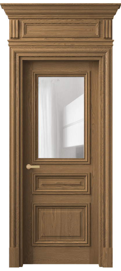 Межкомнатная дверь Антик 7304 Дуб мускатный матовый Рифлёное стекло "Дюна", триплекс Цена 295840 ₽ | Volhovec