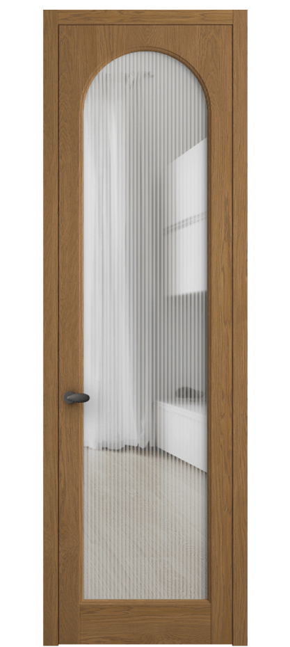 Межкомнатная дверь Палаццо 6804 Дуб пряный матовый Рифлёное стекло "Мору", триплекс Цена 171850 ₽ | Volhovec