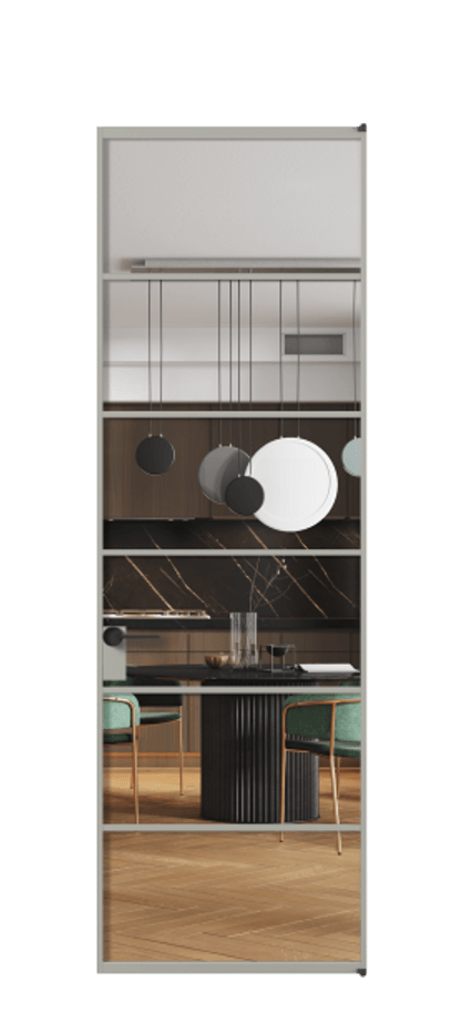 Алюминиевая дверь АЛПЛ040.04 Алюминий нейтральный серый Прозрачное стекло "Кристал Вижн", калёное Цена 148420  | Volhovec