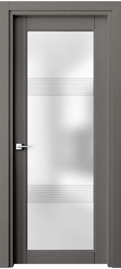 Межкомнатная дверь Эго 6112 Дуб классический серый Сатинированное стекло "3Д" Цена 121399 ₽ | Volhovec