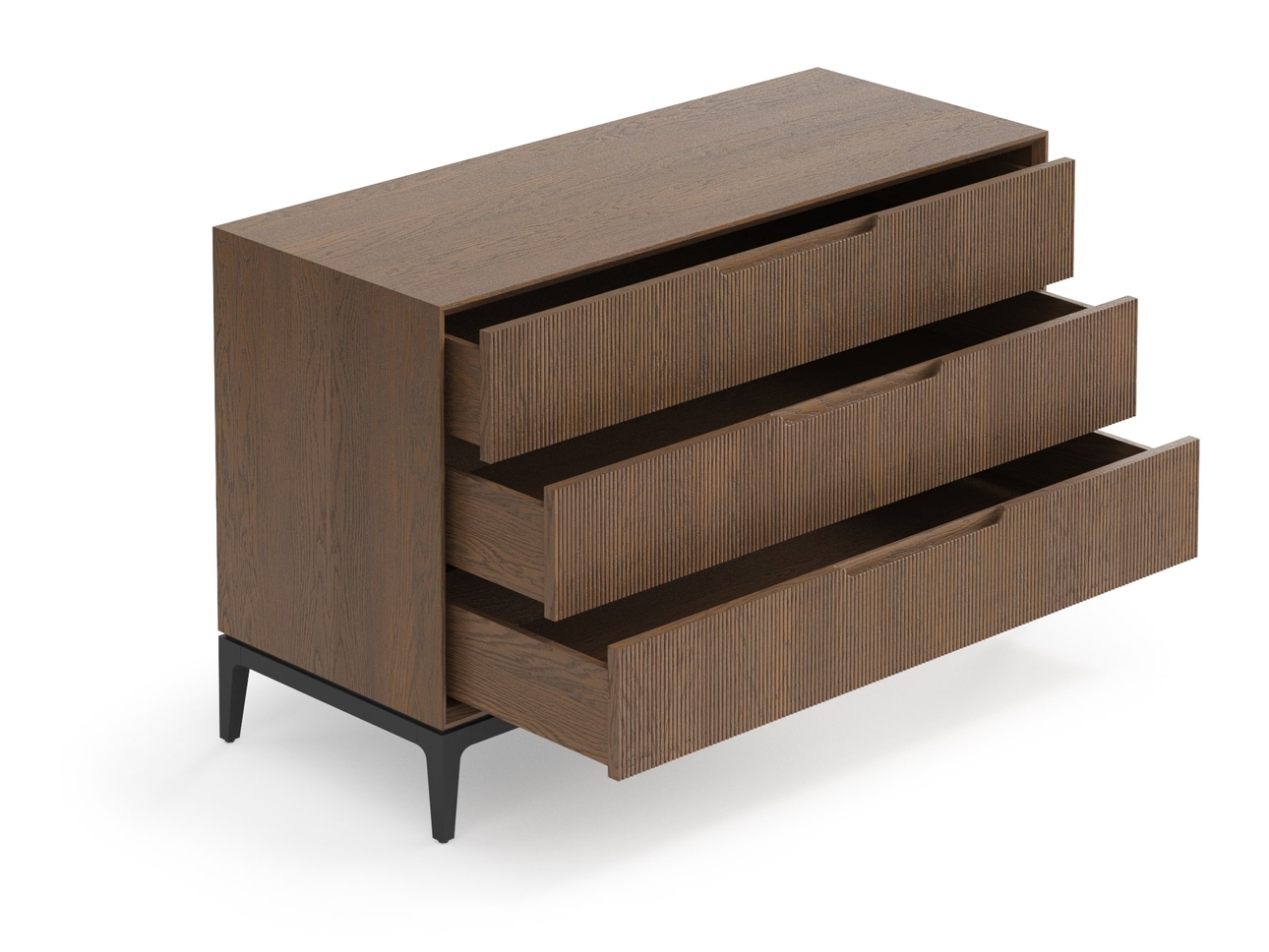 Комод Velvet 3 ящика дуб каштановый матовый