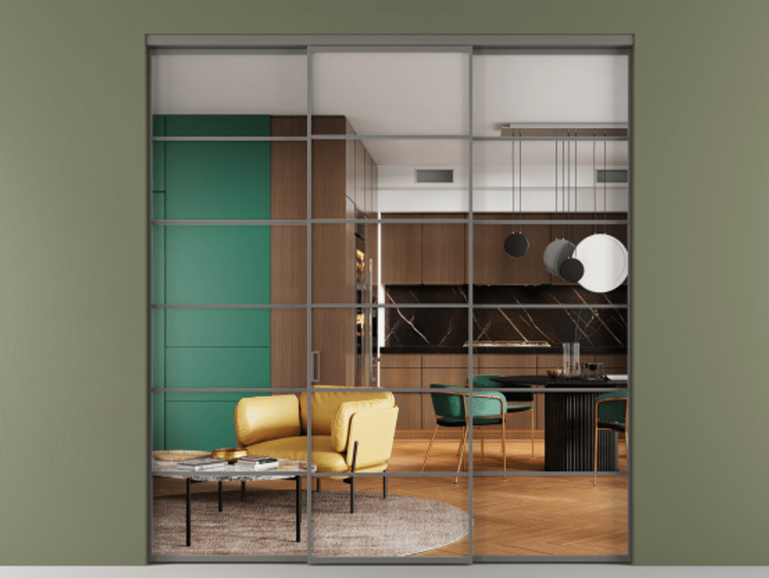 Перегородка Формато внутри проёма 3 створки АЛПР 040.04 Алюминий классический серый Прозрачное стекло "Кристал Вижн", калёное. Цена 333900 ₽ 1. Полотно 3 шт. (800/2100 мм)
2. Комплект установки раздвижной системы
3. Базовый комплект фурнитуры
4.Ручка Рондо. Фабрика дверей Волховец 8 (800) 551 43 19 Перегородка Формато внутри проёма 3 створки АЛПР 040.04 Алюминий классический серый Прозрачное стекло "Кристал Вижн", калёное Цена 333900 ₽ | Volhovec