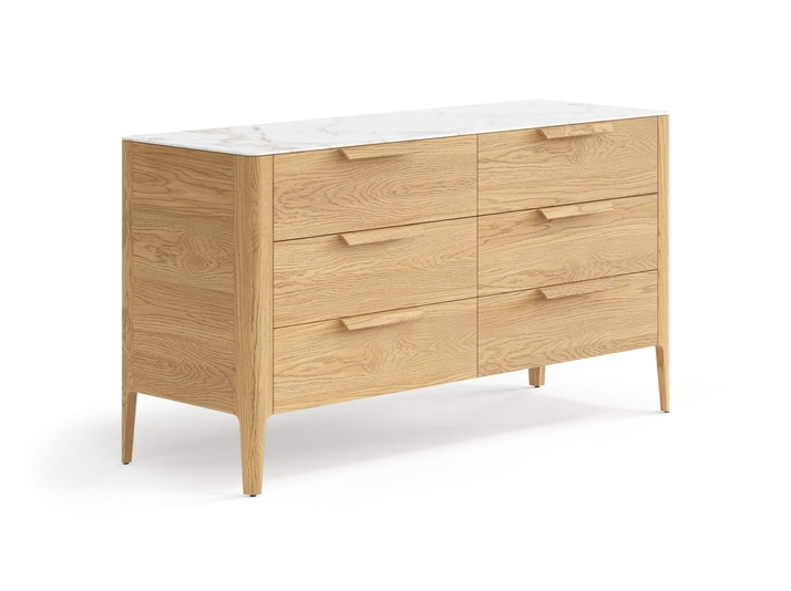 Мебель Комод Пьега 6 ящиков. Цвет Дуб пшеничный матовый. Материал Массив дуба матовый. Коллекция Комод Пьега 6 ящиков. Картинка.