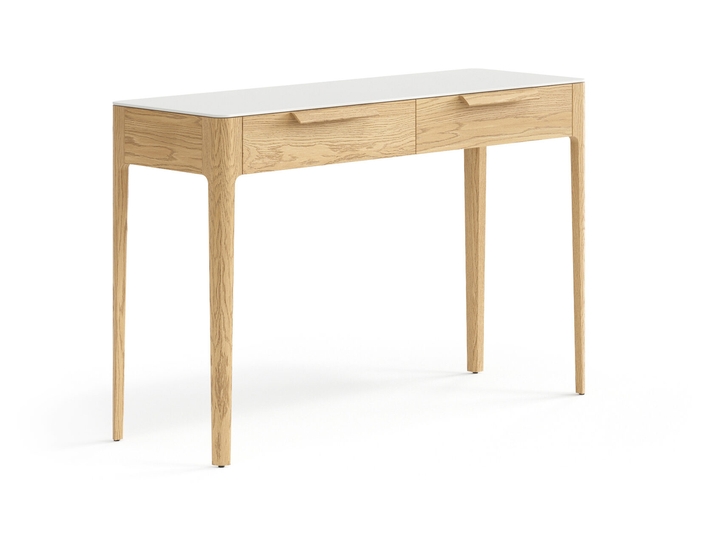 Мебель Консоль Пьега 2 ящика. Цвет Дуб соломенный матовый. Материал Массив дуба матовый. Коллекция Консоль Пьега 2 ящика. Картинка.