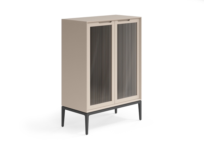 Мебель Витрина Вельвет. Цвет Матовый бисквитный. Материал Гладкая эмаль. Коллекция Витрина Вельвет. Картинка.