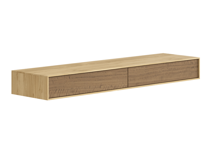 Мебель Консоль подвесная Модуле 2 ящика. Цвет Солнечный вяз. Материал Ламинатин. Коллекция Консоль подвесная Модуле 2 ящика. Картинка.