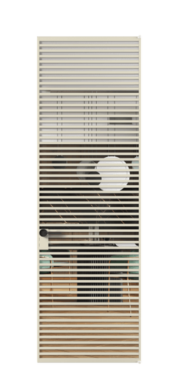 Дверь межкомнатная АЛПЛ040.07 АБСР Crystalvision. Цвет Алюминий бежево-серый. Материал Алюминий в эмали. Коллекция Формато. Картинка.