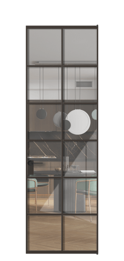 Дверь межкомнатная АЛПЛ040.05 ААН Алюминий антрацит Stopsol Clear прозрачное. Цвет Алюминий антрацит. Материал Алюминий в эмали. Коллекция Формато. Картинка.