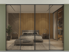 Перегородка Формато внутри проёма скрытое крепление в потолок 4 створки