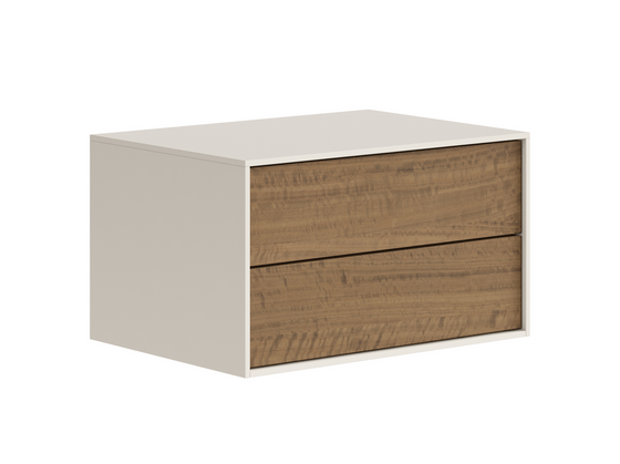 Мебель Тумба подвесная прикроватная Модуле 2 ящика. Цвет Ярко-серый. Материал ЛДСП однотонный. Коллекция Тумба подвесная прикроватная Модуле 2 ящика. Картинка.